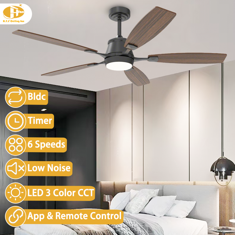 Scandinavian Ceiling Fan with Light for Bedroom - 3 Light Tones
