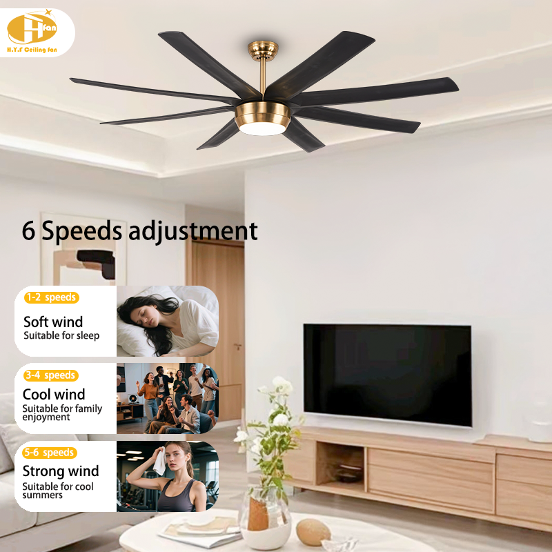 섬네일: Ceiling Fan with Light 8 ABS Blades DC Motor for Villa High Ceiling Living Room 