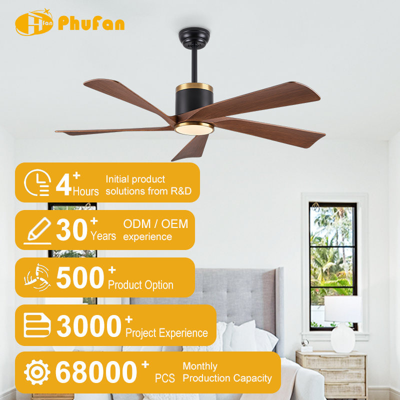5 Smooth Curved Blade Ceiling Fan Light Remote Silent Reversible BLDC Motor