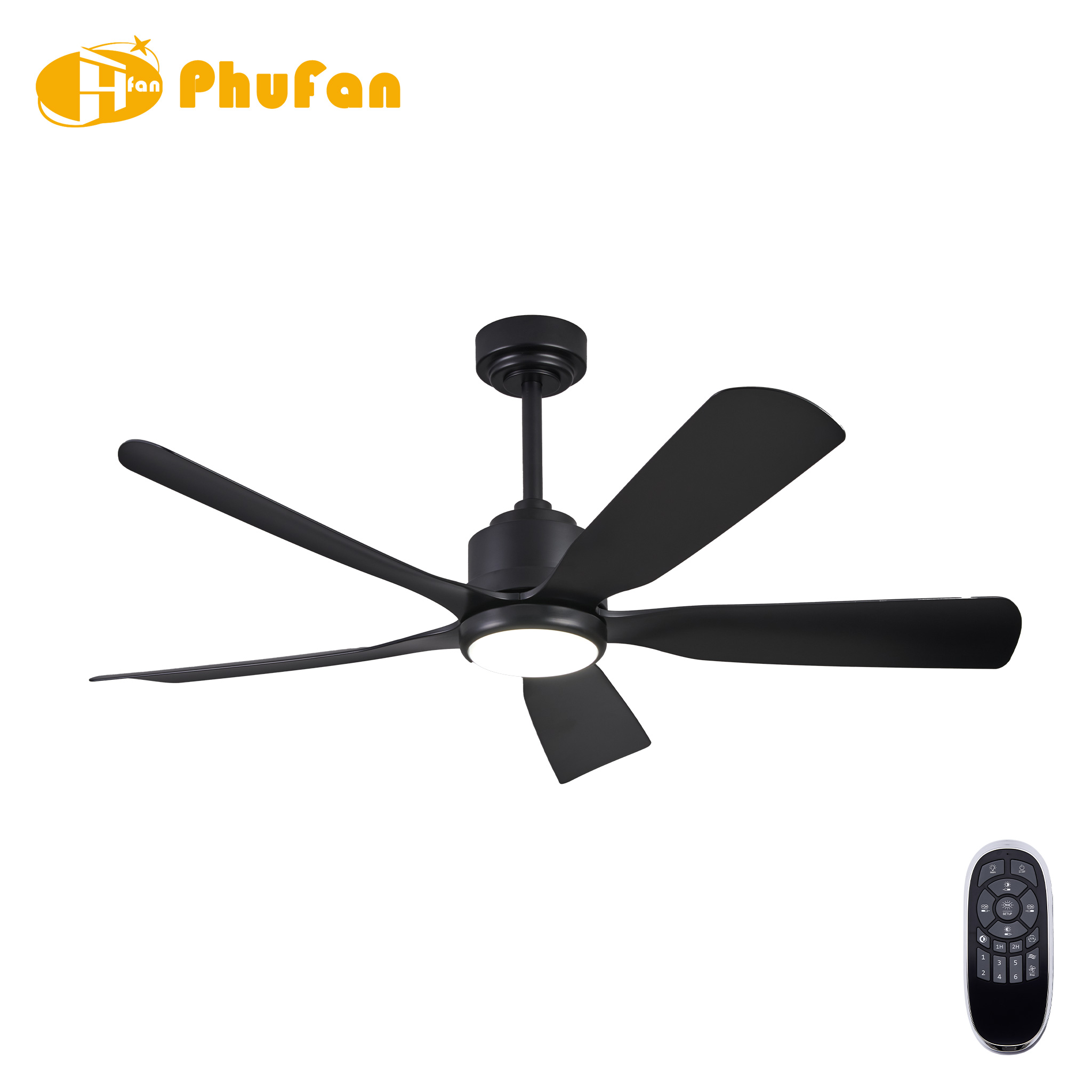 Blade Ceiling Fan Light, Remote Control Silent Reversible BLDC Motor