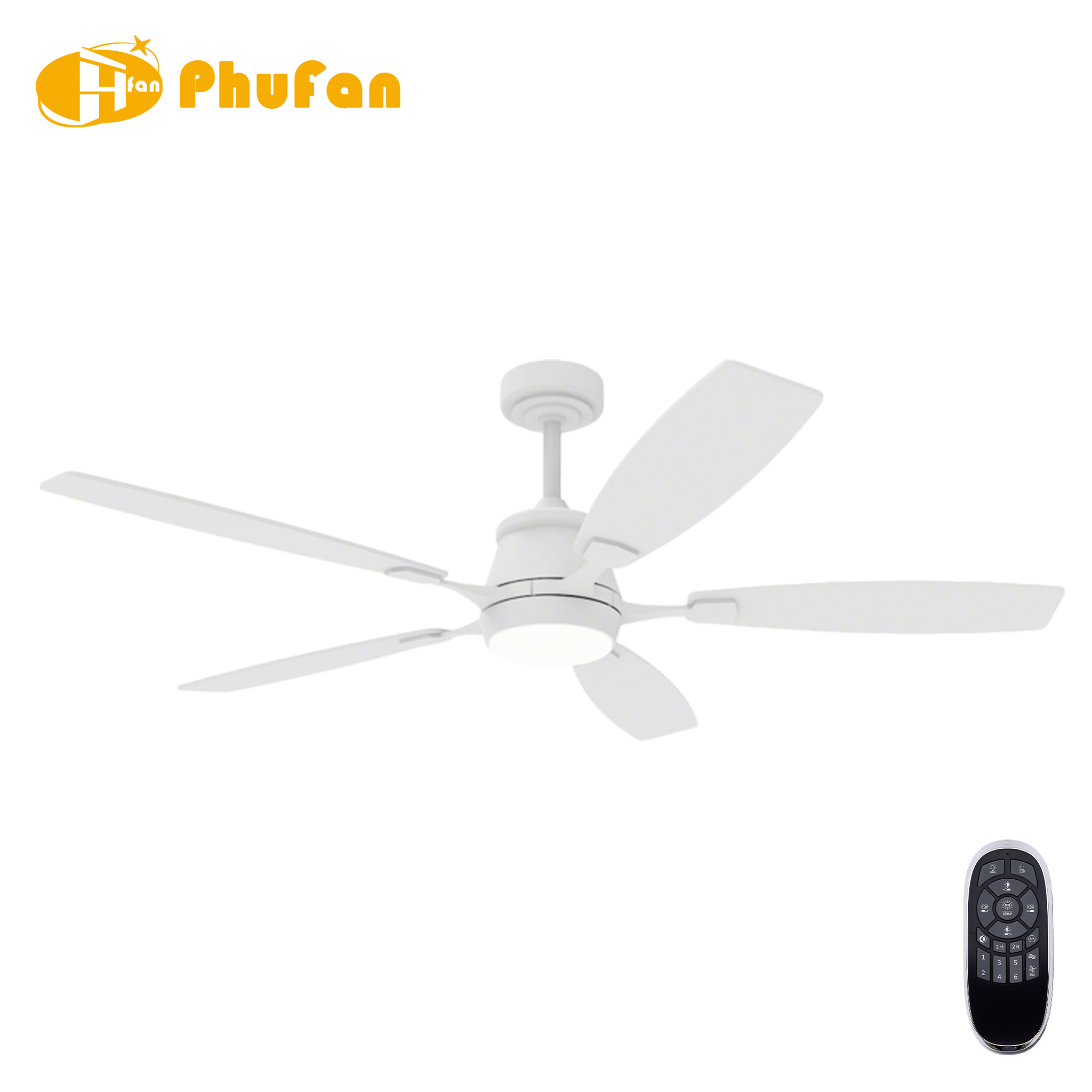Scandinavian Ceiling Fan with Light for Bedroom - 3 Light Tones