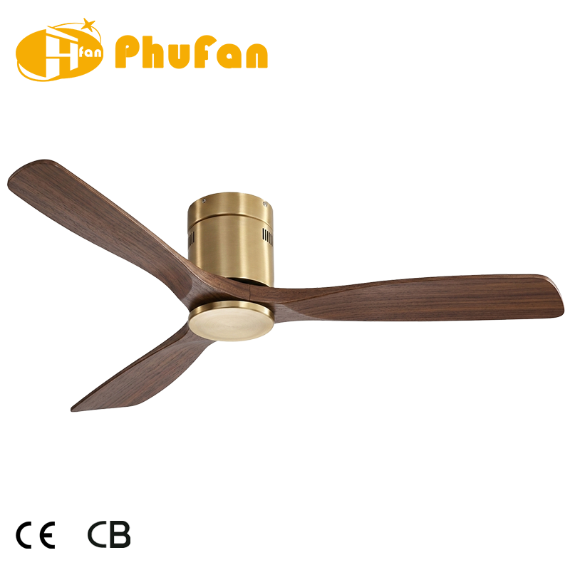 Thumbnail: Low Profile Flush Mount Modern Ceiling Fan With Light  for Low Ceiling Bedroom
