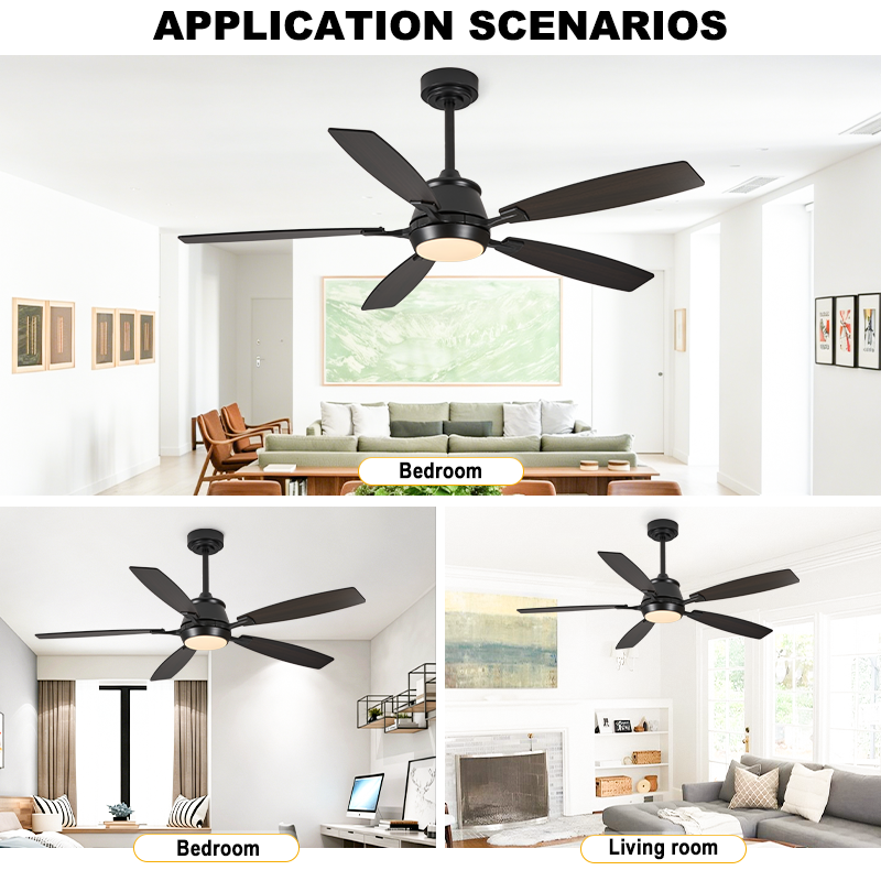 Miniature : 5 Blade Ceiling Fan Ligh Reversible BLDC Motor for Bedroom Dining Room
