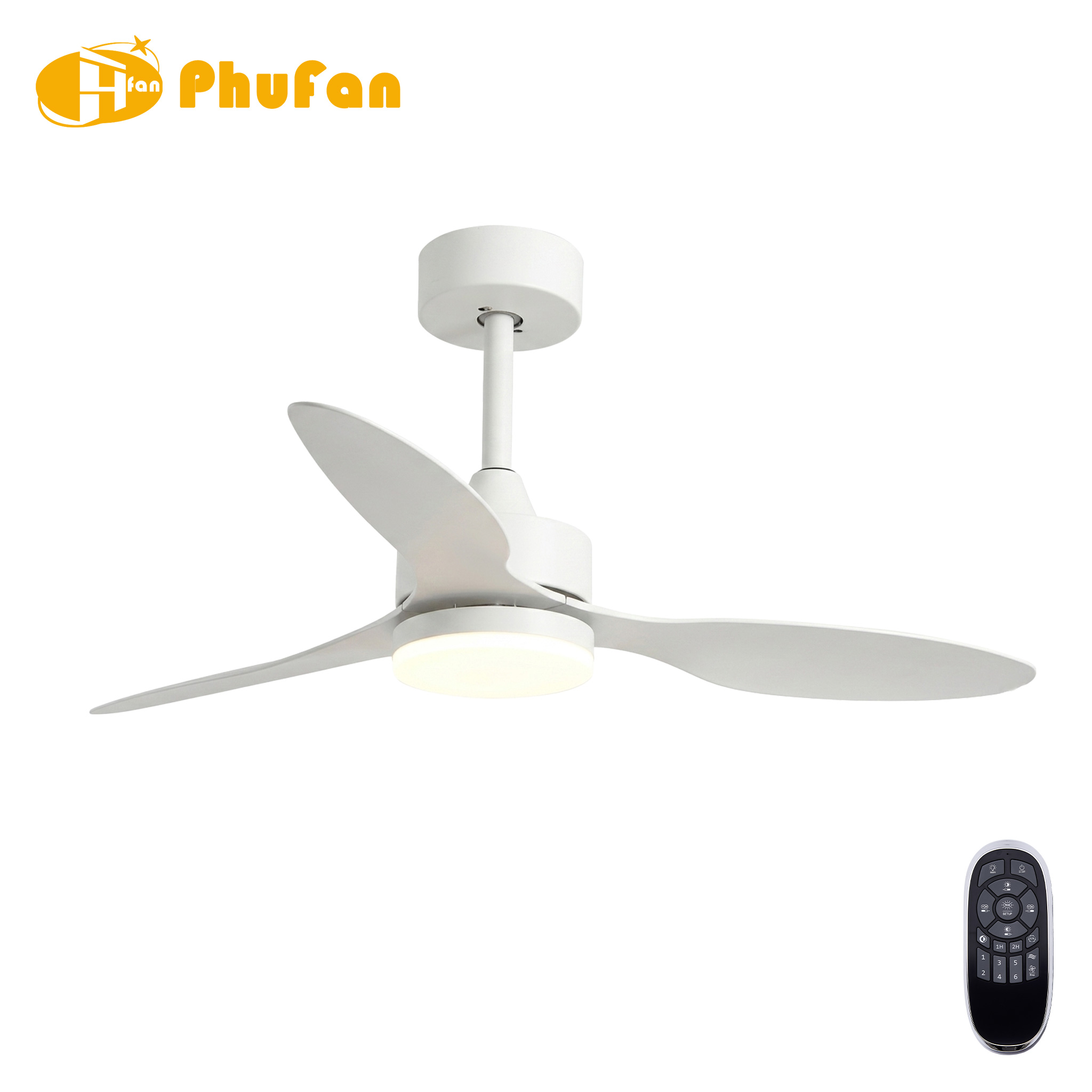 3 ABS Blade Ceiling Fan Light Remote Silent Reversible Brushless Motor