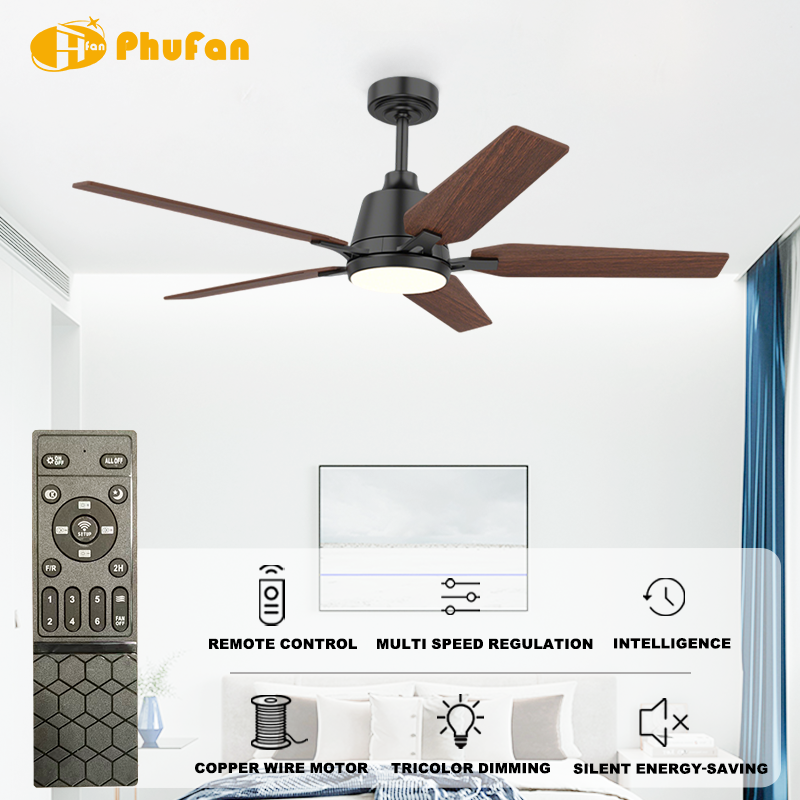 Modern Ceiling Fan with Light Full Function Remote Control For Living Room