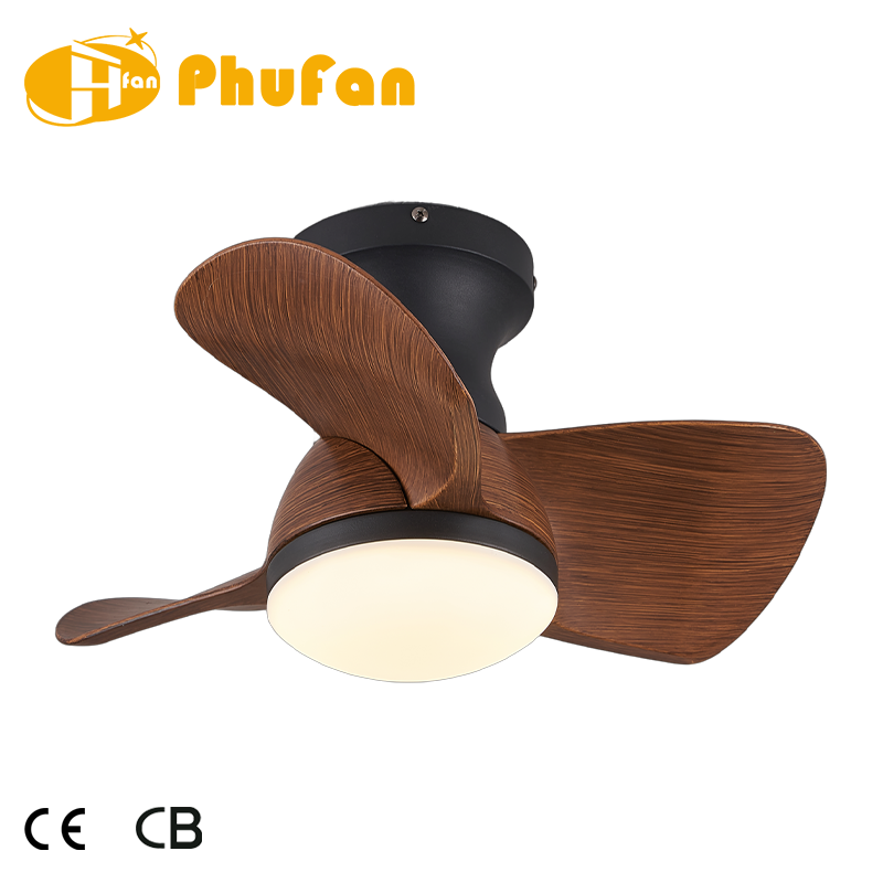 Miniature : Low Profile Flush Mount 3-Blade Ceiling Fan Light for Balcony Kids Room Laundry