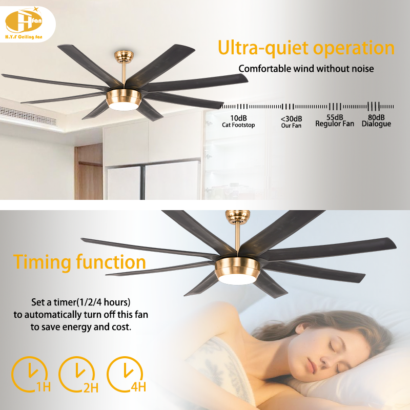 섬네일: Ceiling Fan with Light 8 ABS Blades DC Motor for Villa High Ceiling Living Room 