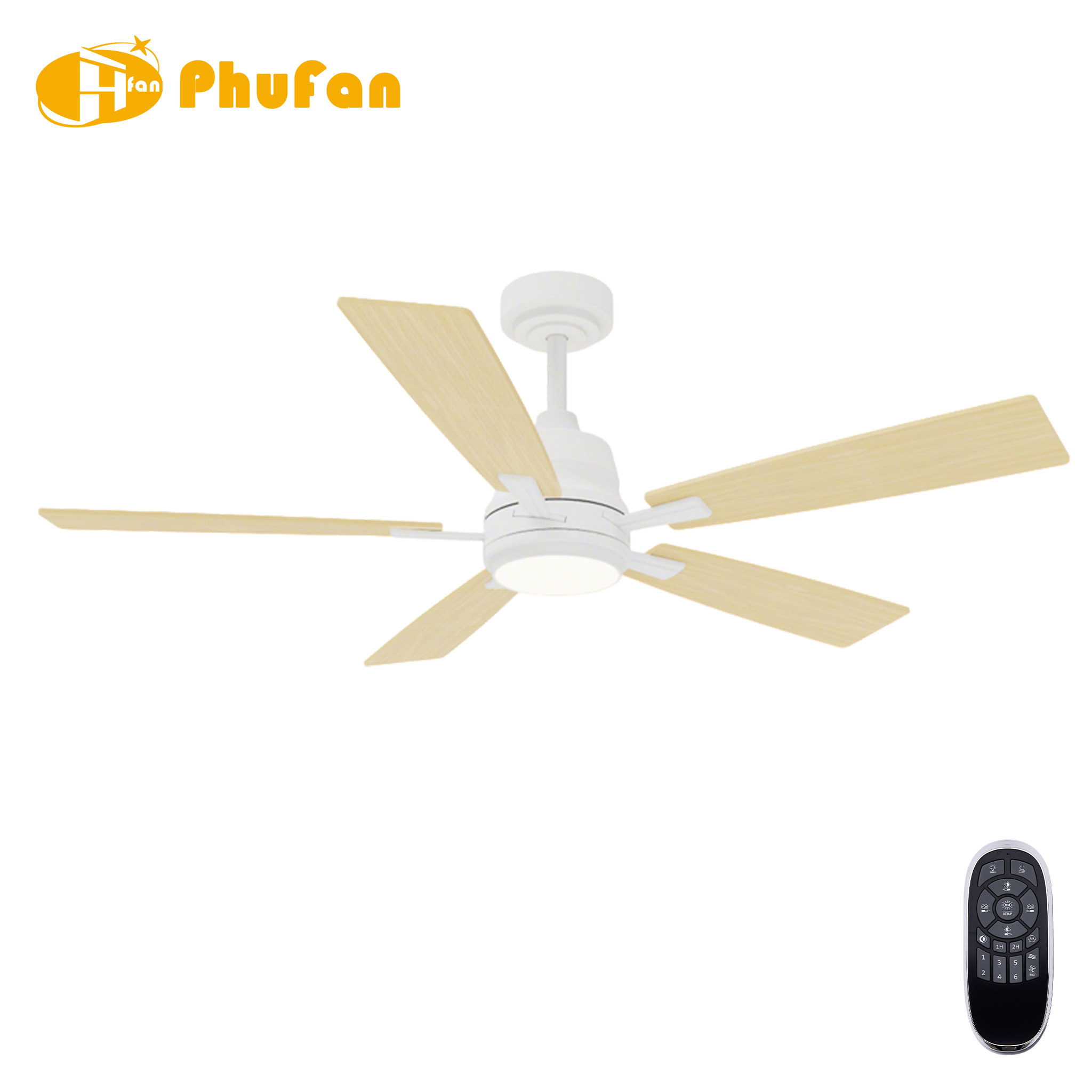 ABS Ceiling Fan with LED Light, Reversible DC Motor and Remote