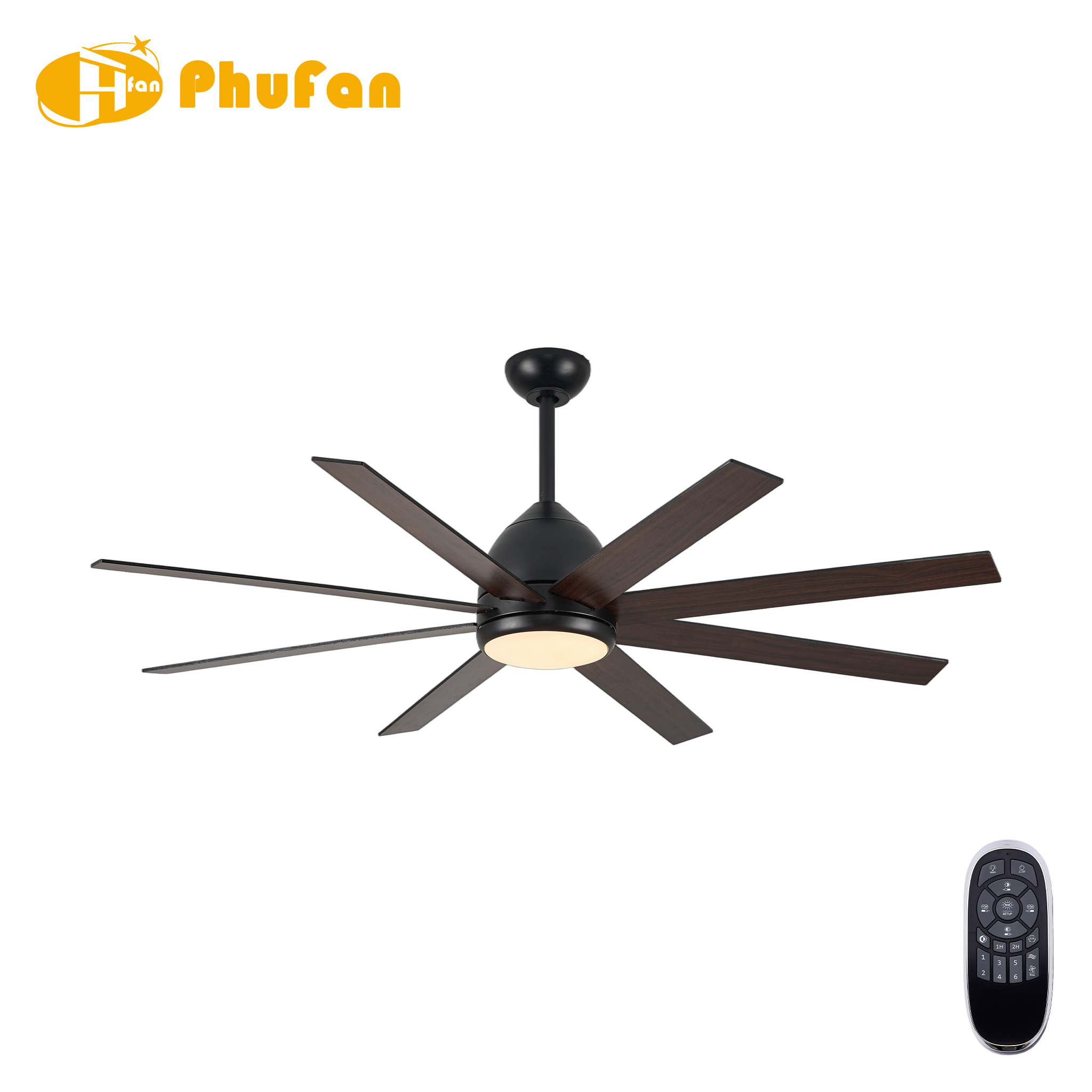 Extra Large Ceiling Fan with Light  Reversible DC Motor for Villa Open Living
