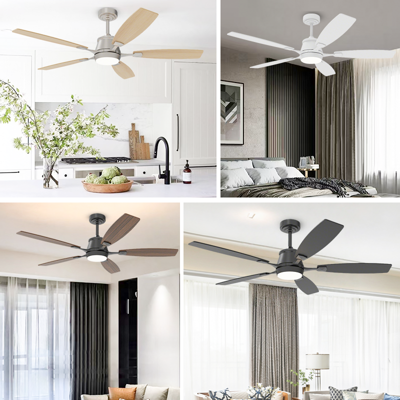 Scandinavian Ceiling Fan with Light for Bedroom - 3 Light Tones
