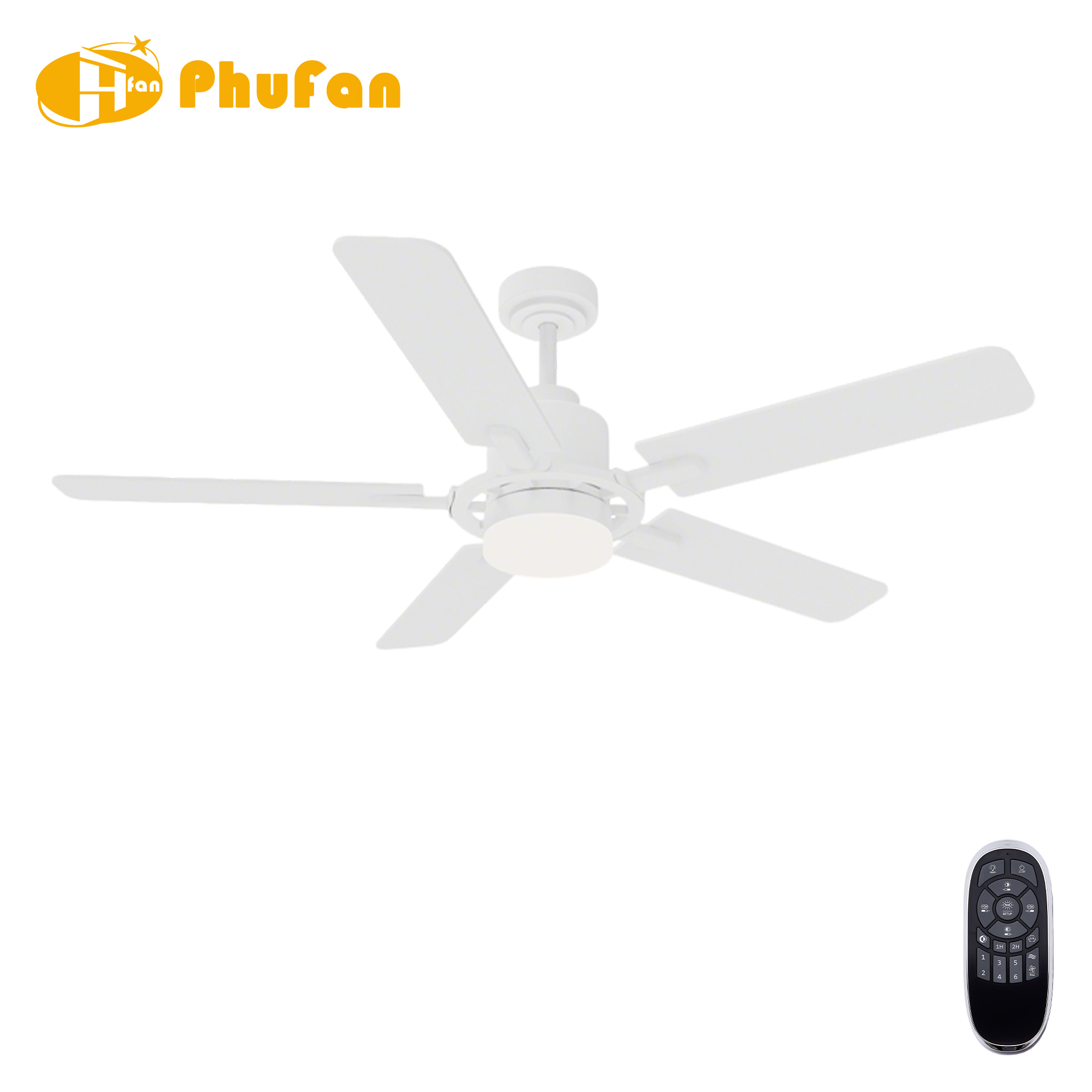 Industrial Ceiling Fan with Light for Kitchen - 5-Blade Design