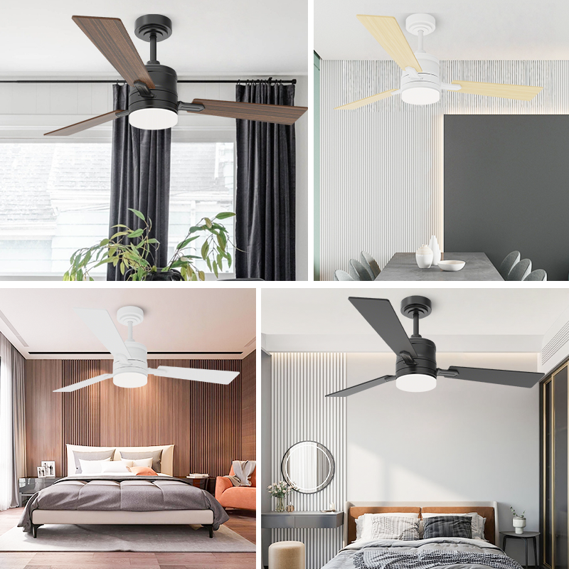 3-Blade Ceiling Fan with Dimmable LED Light and Remote Control