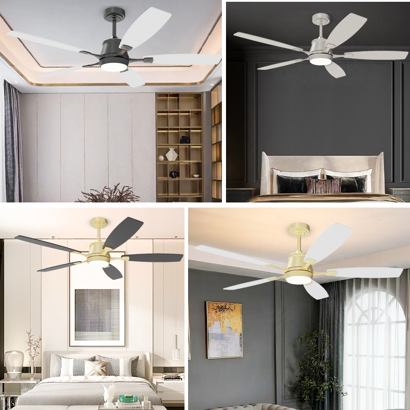 Scandinavian Ceiling Fan with Light for Bedroom - 3 Light Tones
