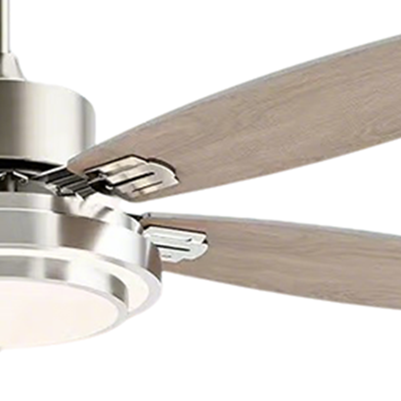 תמונה ממוזערת: 5 Blade Ceiling Fan Light, Brushed Nickel Housing DC Motor For Bedroom
