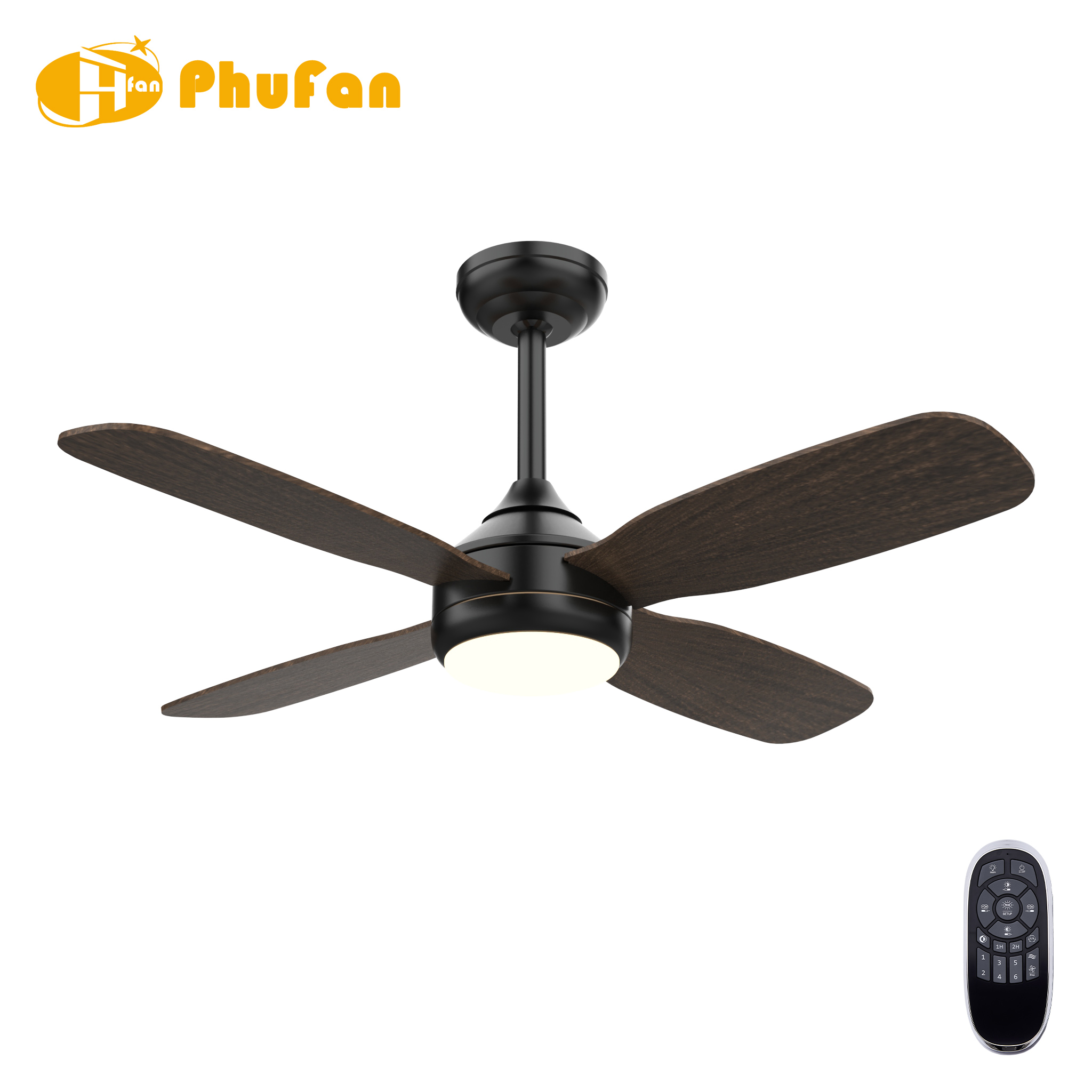 42-Inch 4-Blade LED Ceiling Fan Chandelier with Remote Control