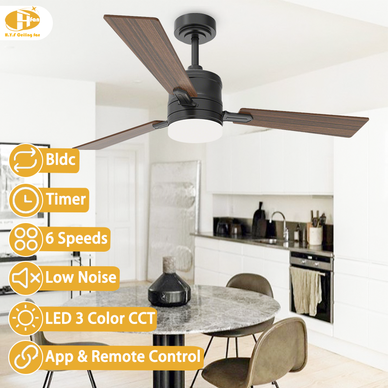 3-Blade Ceiling Fan with Dimmable LED Light and Remote Control