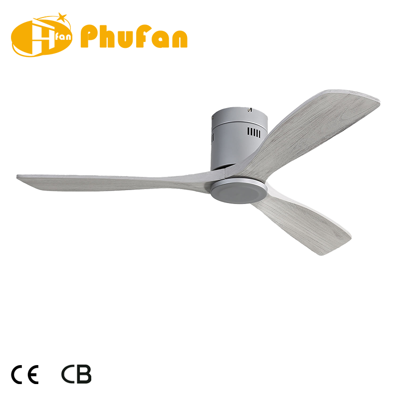 Thumbnail: Low Profile Flush Mount Modern Ceiling Fan With Light  for Low Ceiling Bedroom