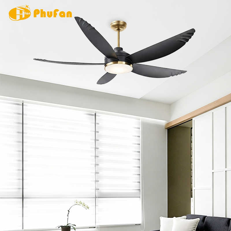 תמונה ממוזערת: Ribbed Edge 5-Blade Ceiling Fan Light Modern Decor Fan Lamp for Villa Cafe