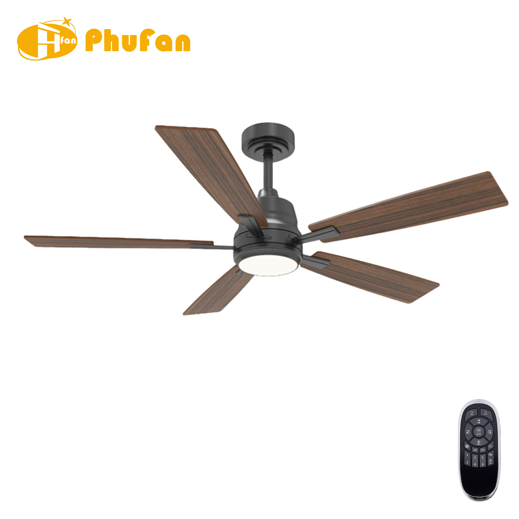 ABS Ceiling Fan with LED Light, Reversible DC Motor and Remote