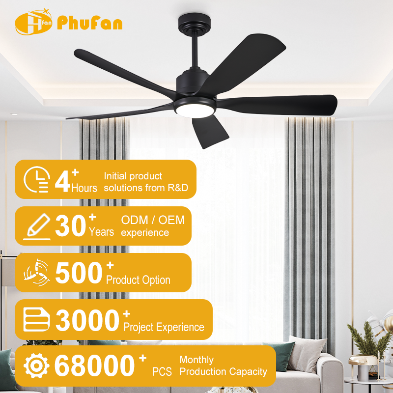 Miniature : Blade Ceiling Fan Light, Remote Control Silent Reversible BLDC Motor 