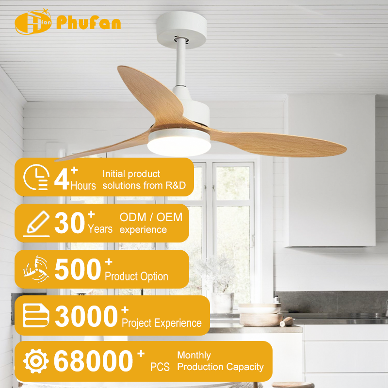 3 ABS Blade Ceiling Fan Light Remote Silent Reversible Brushless Motor
