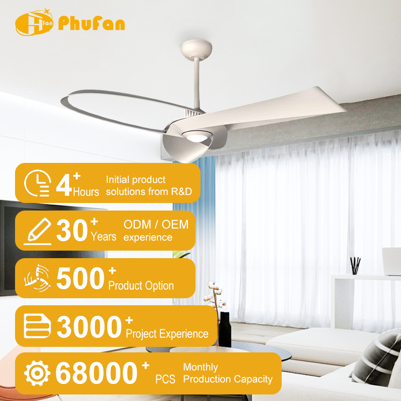Unique Hollow Oval Cutout Blade Ceiling Fan Light Remote Control for Studio Loft