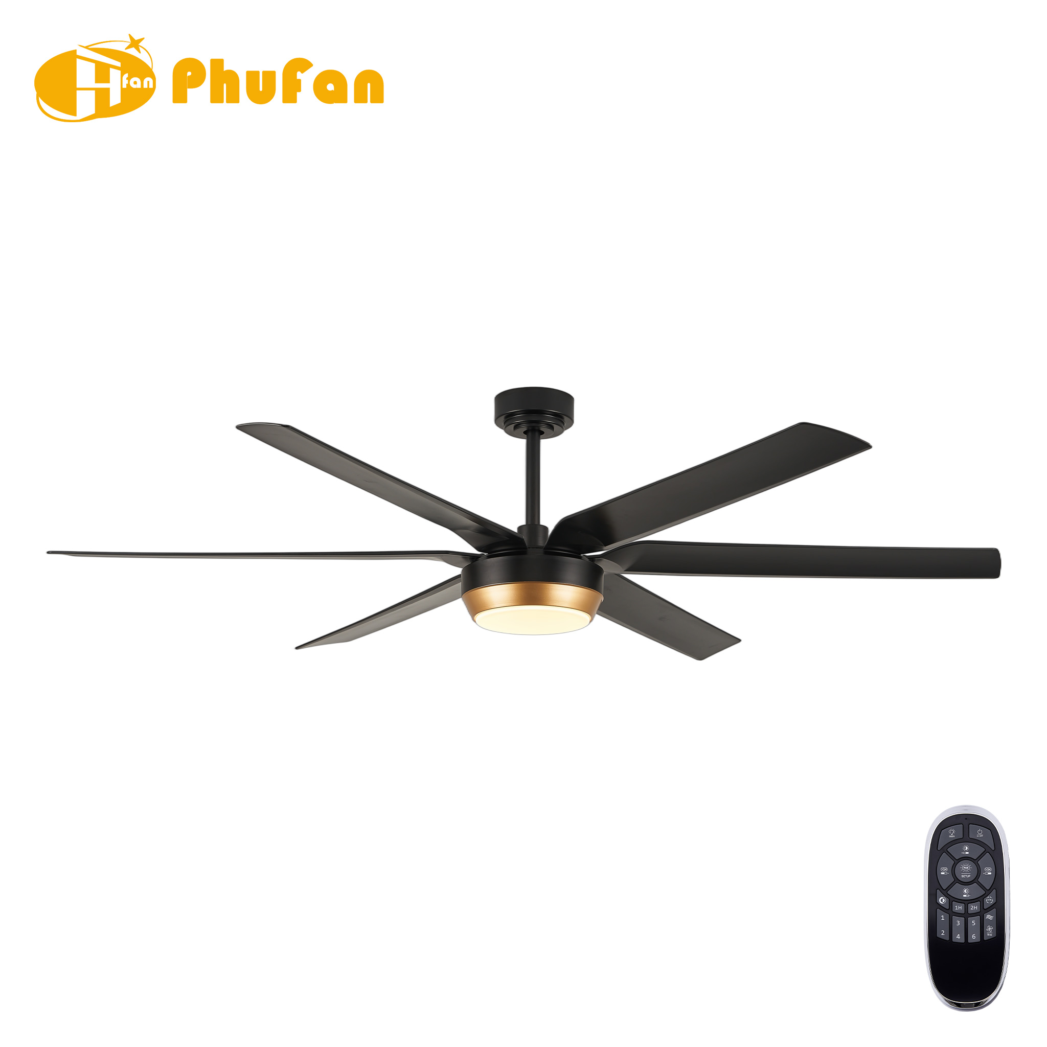 56/72 Inch LED Ceiling Fan with Light Indoor Air Cooling Fan