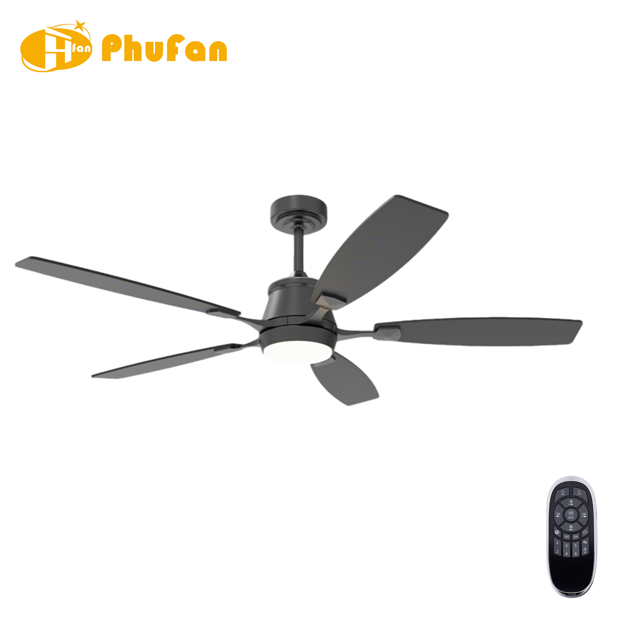 Scandinavian Ceiling Fan with Light for Bedroom - 3 Light Tones