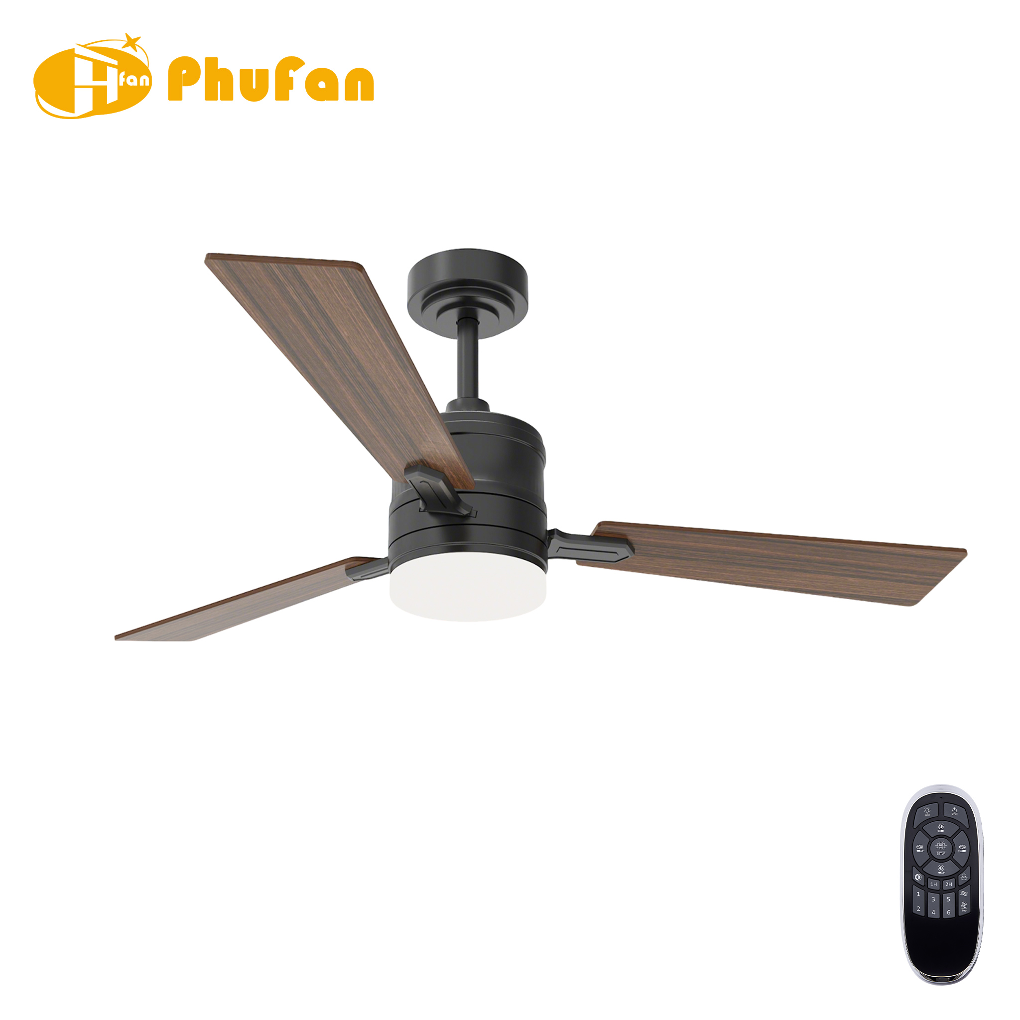 3-Blade Ceiling Fan with Dimmable LED Light and Remote Control