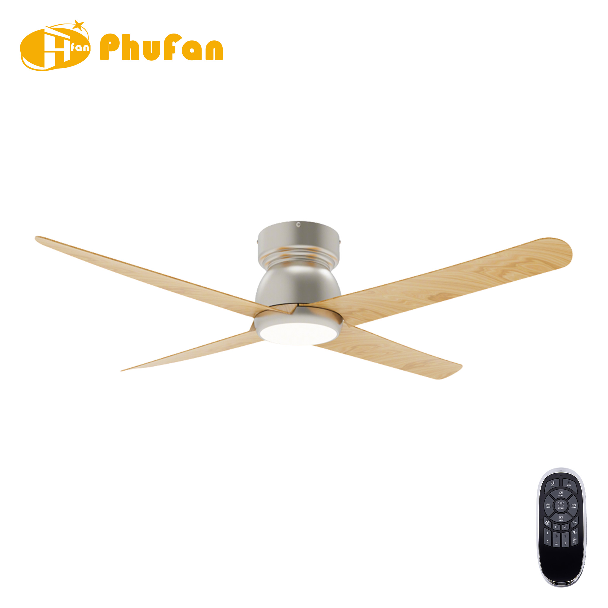 Low Profile Ceiling Fan with LED Light Remote Control for Low Ceiling House