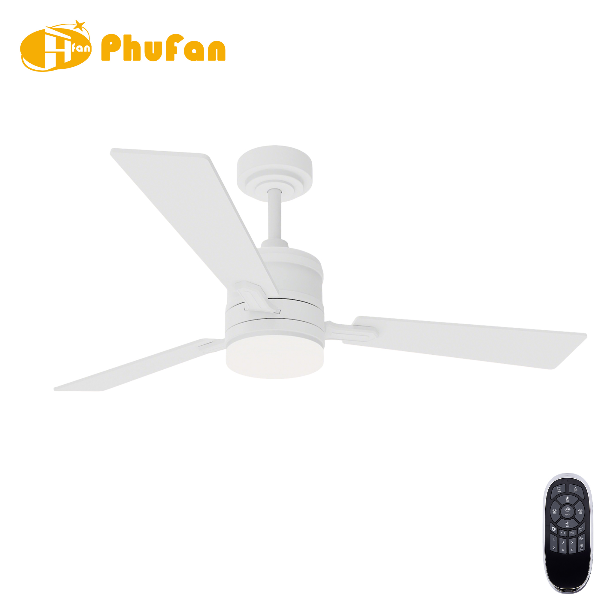 3-Blade Ceiling Fan with Dimmable LED Light and Remote Control