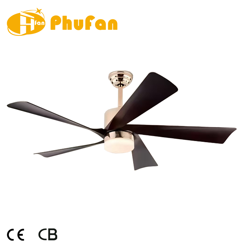 थंबनेल: 5 Smooth Curved Blade Ceiling Fan Light Remote Silent Reversible BLDC Motor 