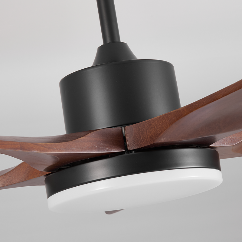 Natural Wood Ceiling Fan with Light for Bedroom - 5 Blades