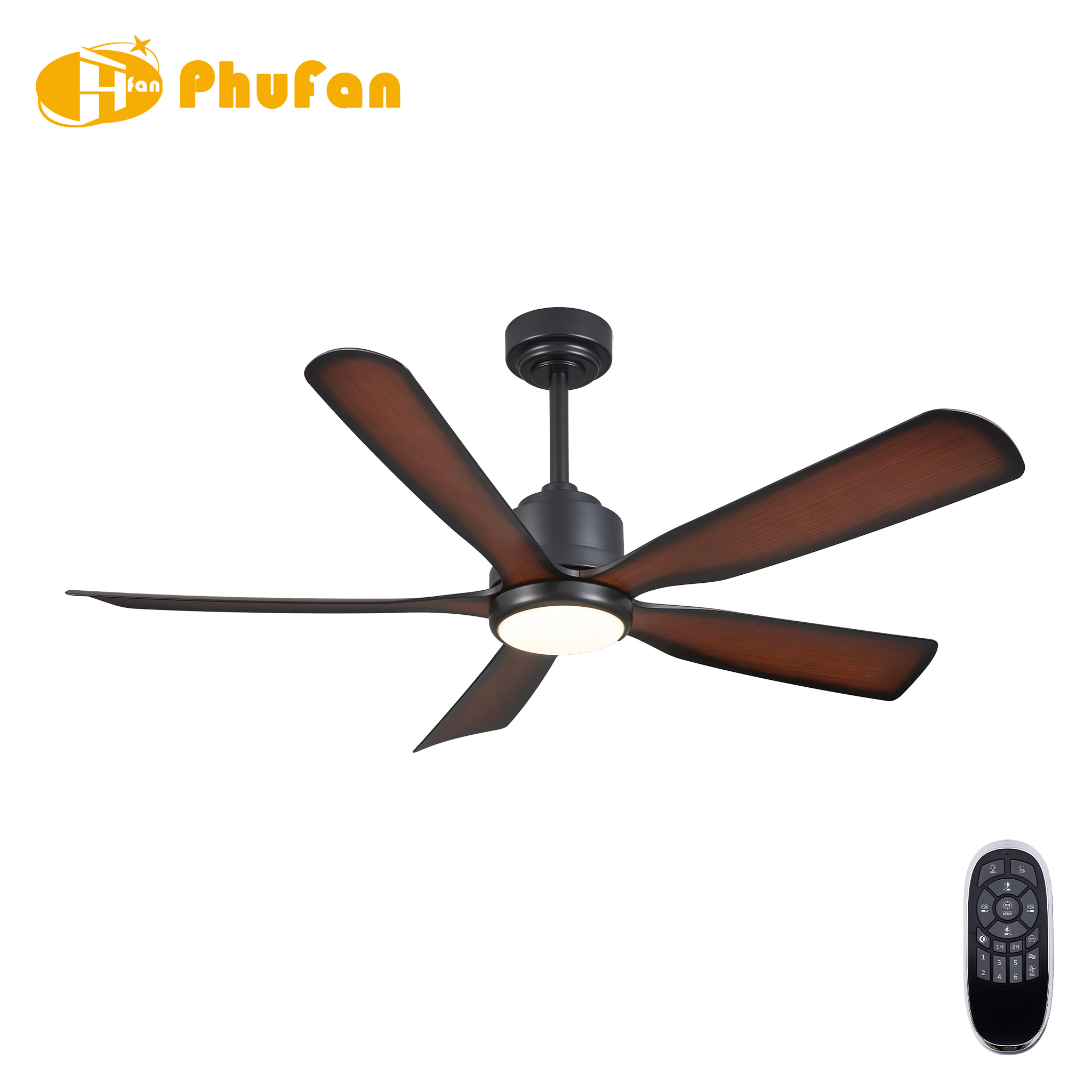 Blade Ceiling Fan Light, Remote Control Silent Reversible BLDC Motor