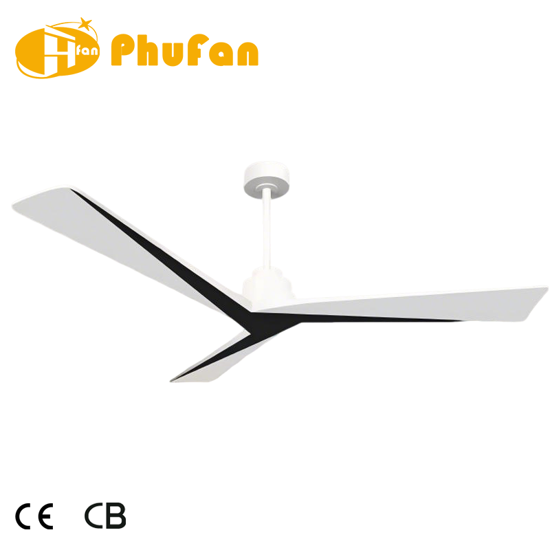 Thumbnail: Two-Tone Geometric Stripe Ceiling Fan Without Light Minimalist Decor Fan 