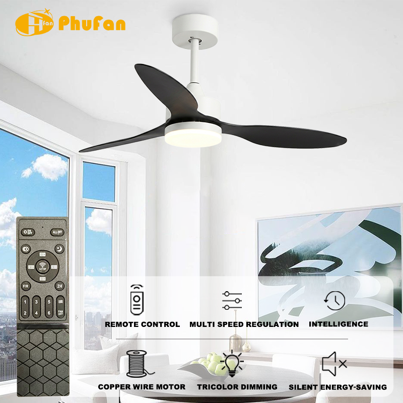 3 ABS Blade Ceiling Fan Light Remote Silent Reversible Brushless Motor