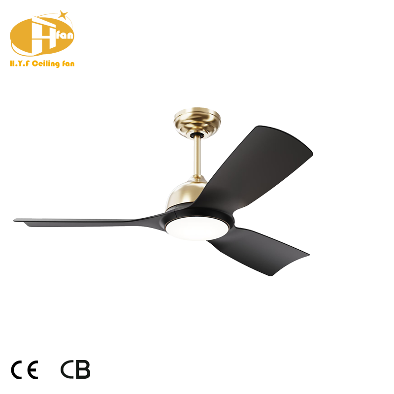 Miniature : Modern Curved Blade Fan LED Light Unit Low Decibel Reversible Brushless Motor 