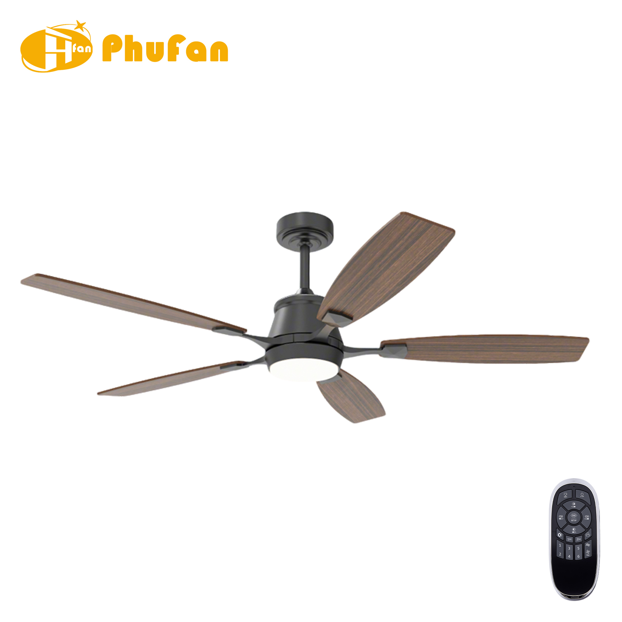 Dual Side Light Wood Remote Silent Reversible BLDC Motor For Bedroom