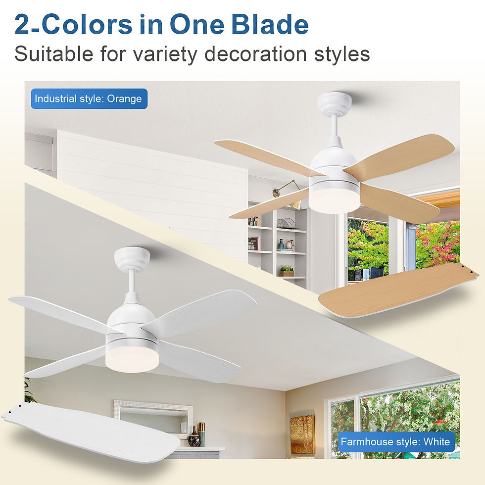 Miniatura: 4 Plywood Blade Ceiling Fan Light Remote Silent Reversible BLDC Motor 