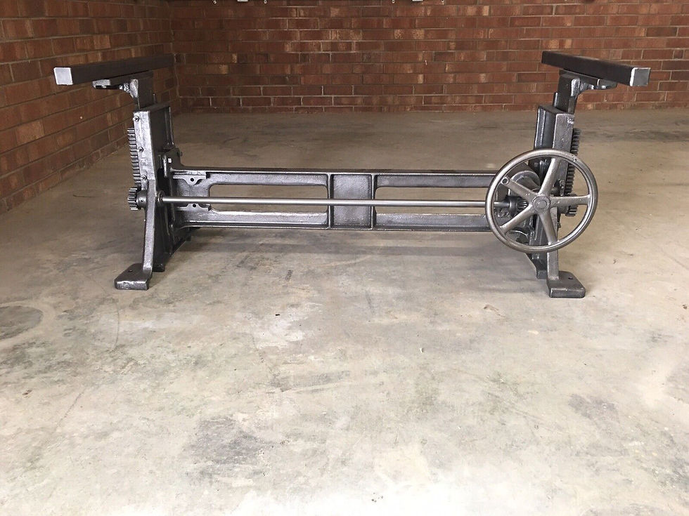 Thumbnail: Wysong and Miles Cast Iron Crank Table Machine Base Dining Table