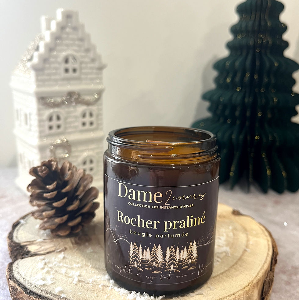Rocher praliné - Bougie parfumée senteur praliné