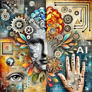 A digital collage illustrating the balance between technology and humanity (1).webp