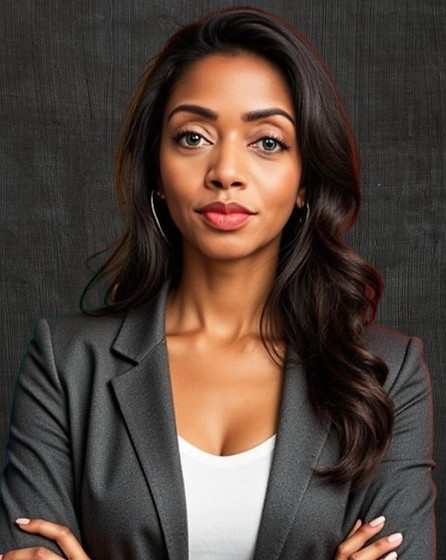 Professional portrait of Erica Washington, Real Estate Expert and Founder , wearing a charcoal blazer and w