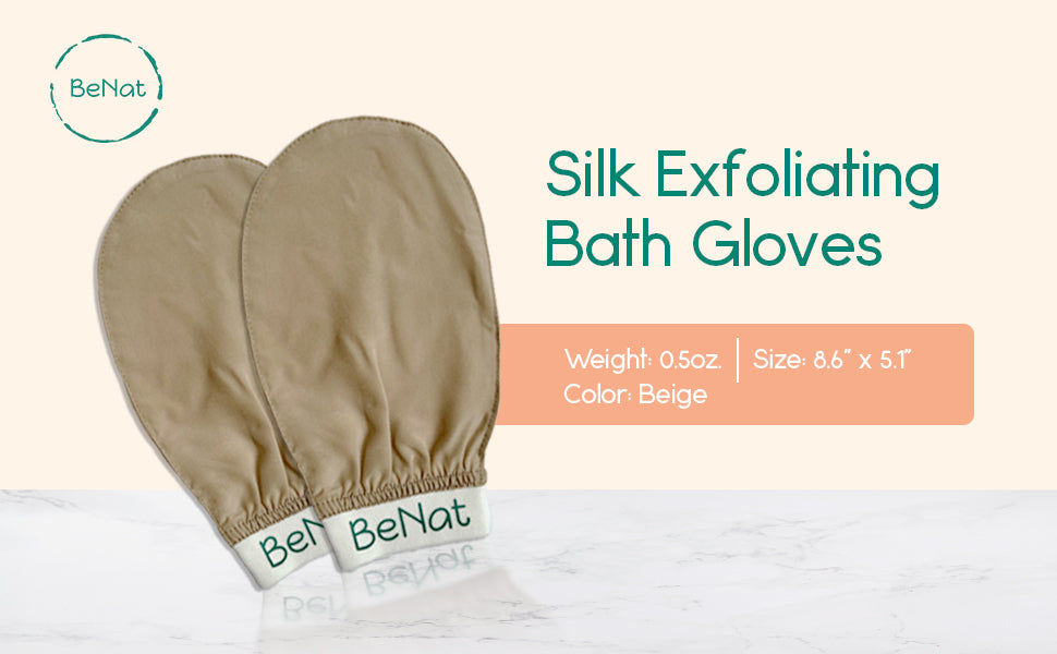 Thumbnail: Silk Exfoliating Bath Gloves