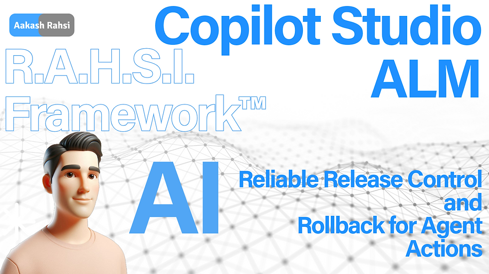 Copilot Studio ALM | Reliable Release Control and Rollback for Agent Actions | R.A.H.S.I. Framework™