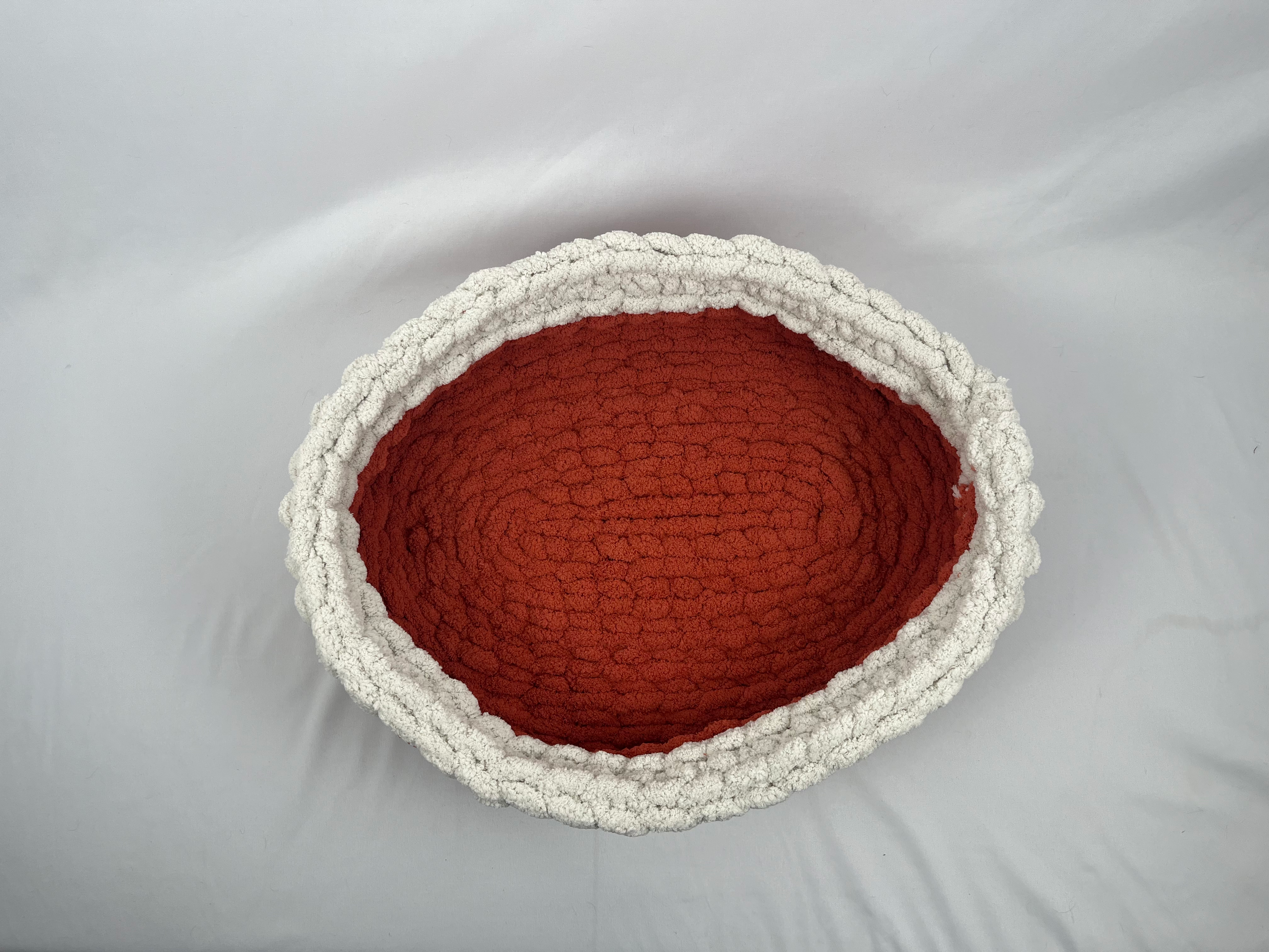 16"x22" Orange and Oatmeal pet bed