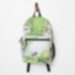 mock up of a Redbubble backpack with my artwork