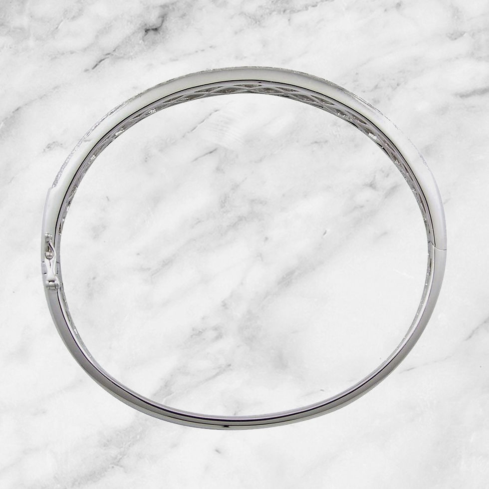 縮圖：vvs1-Pour Vous Collection 18k Gold 4.77 TCW 4-Row Diamonds Bangle