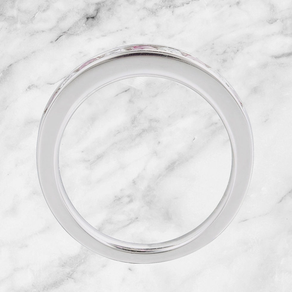 縮圖：vvs1-Pour Vous 18k White Gold 0.42ct Natural Ruby w/ 0.26 TCW Diamond Band Ring