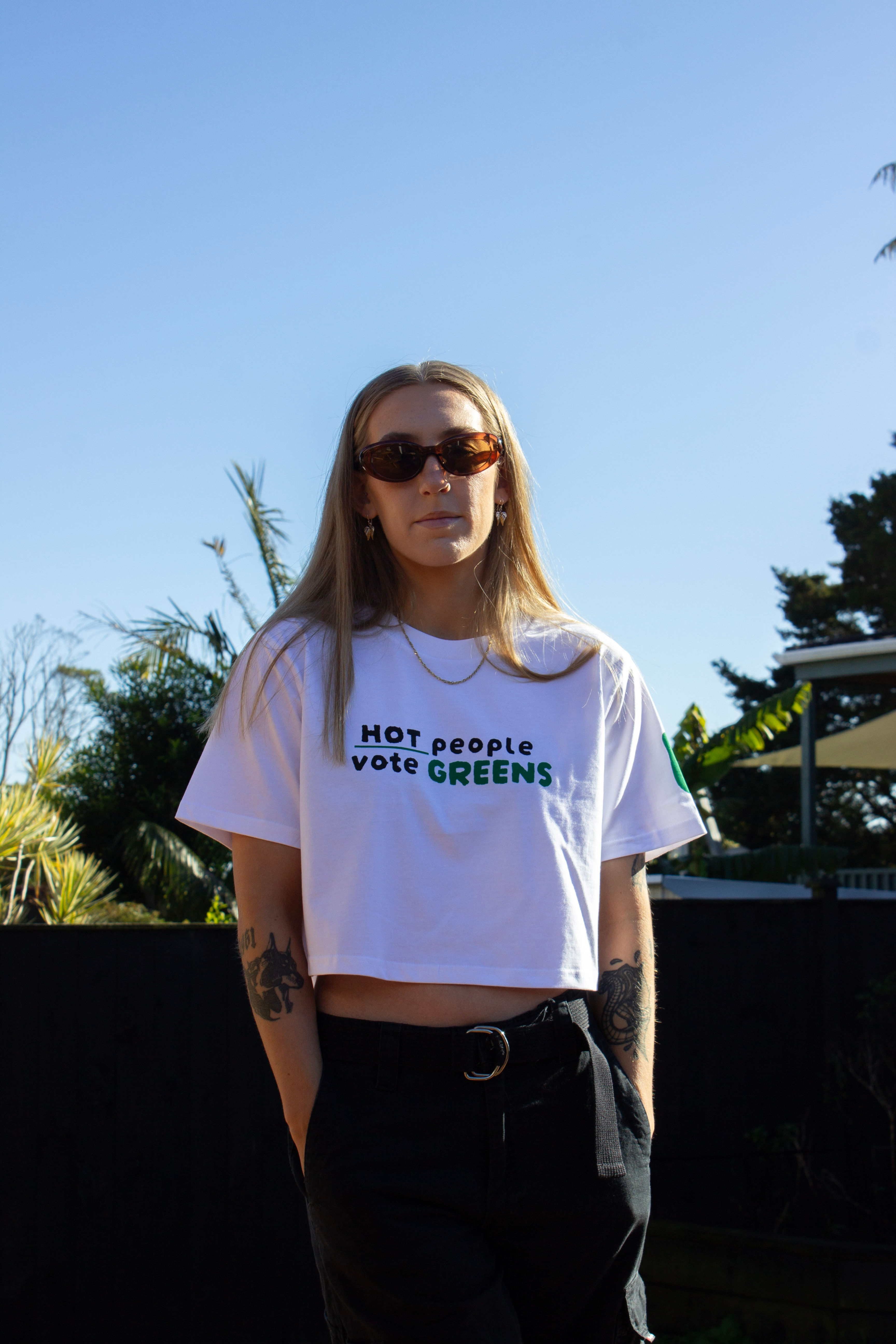 Greens crop tee